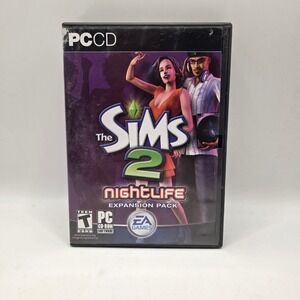 EA Games The Sims 2 Nightlife PC Expansion Pack Purple Dating Simulation 2005 CD